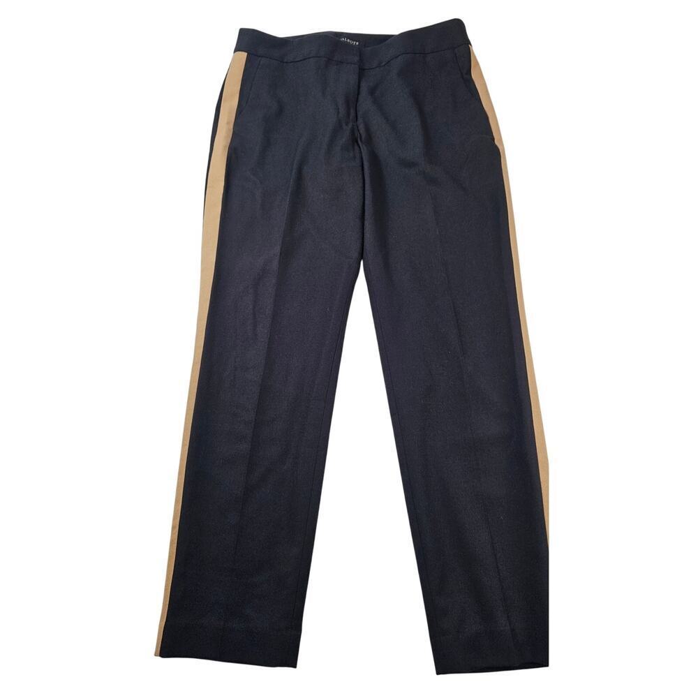 Talbots signature straight wool pants sz 8 EUC brown sd stripe career business